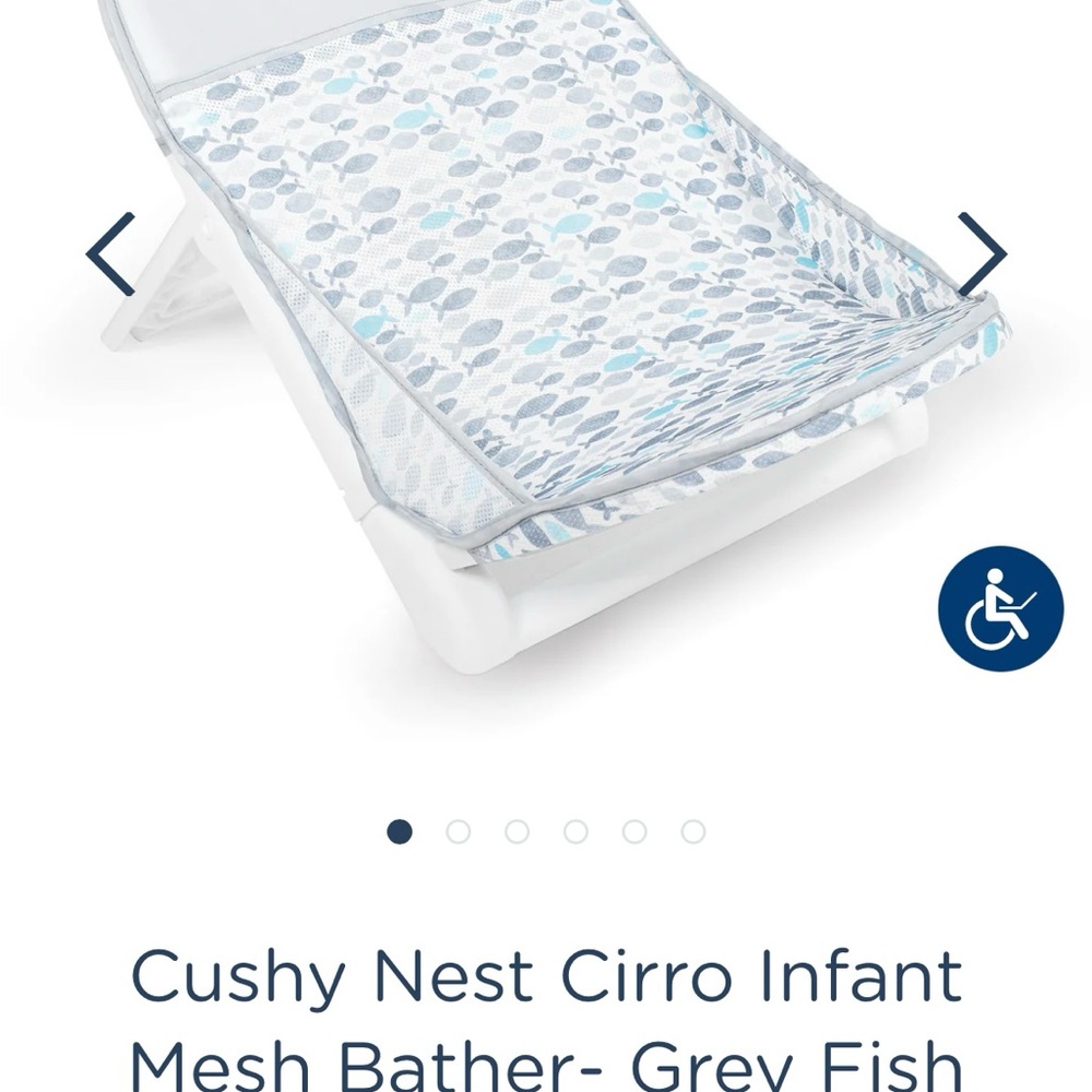 Cushy Nest Cirro Infant Mesh Bather - Grey Fish
